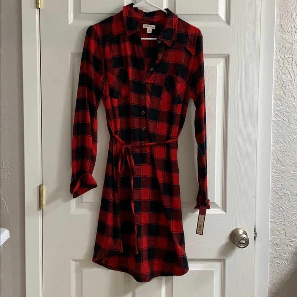 Flannel shirt dress